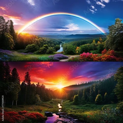 rainbow and beautiful sights