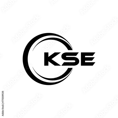 KSE letter logo design with white background in illustrator, cube logo, vector logo, modern alphabet font overlap style. calligraphy designs for logo, Poster, Invitation, etc.