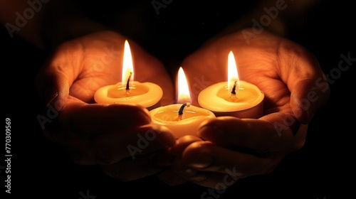 candles in hands