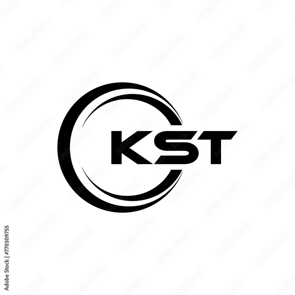 KST letter logo design with white background in illustrator, cube logo ...