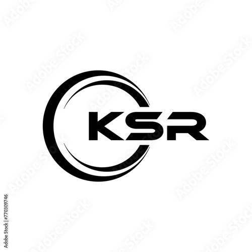 KSR letter logo design with white background in illustrator, cube logo, vector logo, modern alphabet font overlap style. calligraphy designs for logo, Poster, Invitation, etc. photo