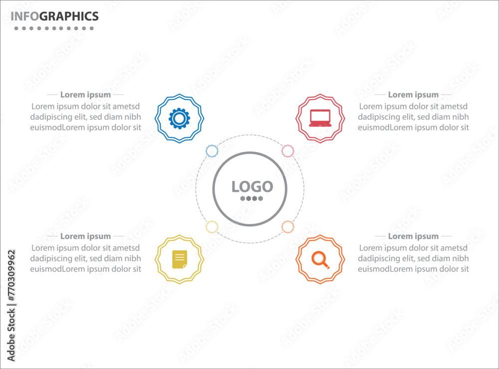 Circle infographic template with 4 options for presentations. Vector infographic design template. diagram, number options. Data visualization. Business concept with 4 steps, four process. Circle infographic template with 4 options for presentations. Vector infographic design template. diagram, number options. Data visualization. Business concept with 4 steps, four process.
