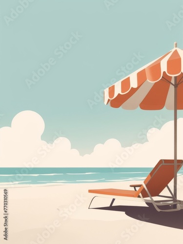 beach and resort vintage colorful flat illustration