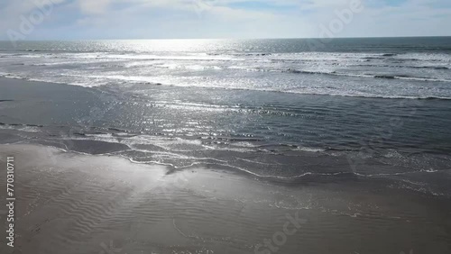 Wallpaper Mural Aerial view of sand wet by sea water. Novillero Beach, Tecuala, Nayarit Torontodigital.ca