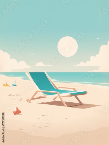 beach and resort vintage colorful flat illustration