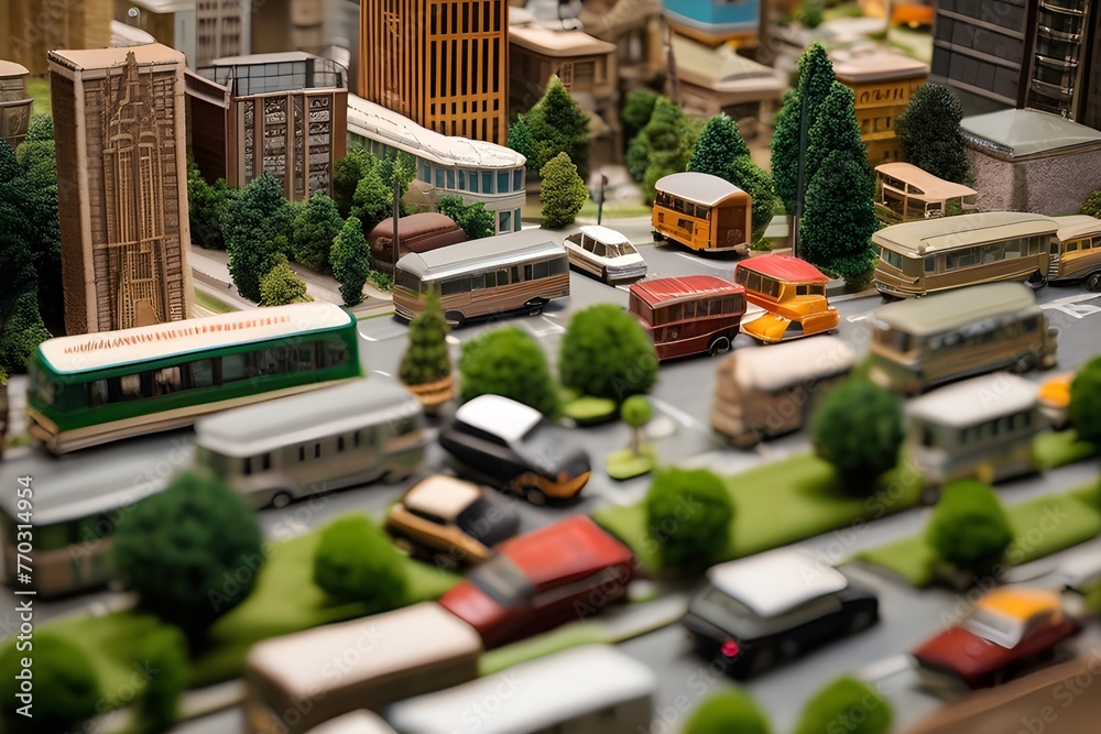 Miniature of the City on the Table. Miniature of the City on the Table.