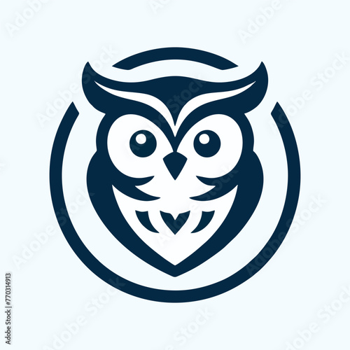 Printsimple logo icon owl flat art style art photo