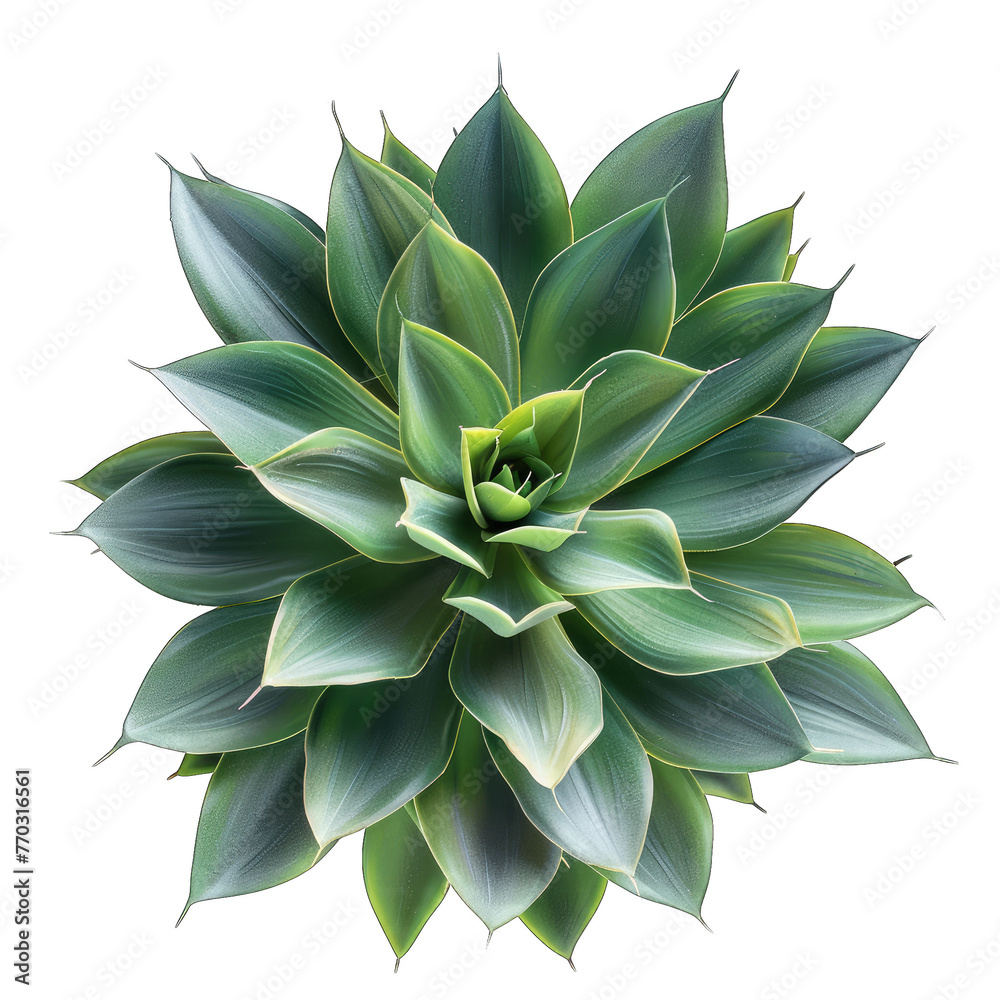 Minimalist Composition of Century Plant Agave americana in Potted Isolation on White Background Minimalist Composition of Century Plant Agave americana in Potted Isolation on White Background