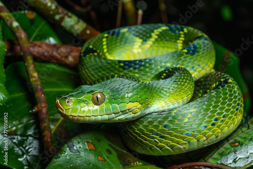 arboreal ratsnake, gonyosoma oxycephalum, Southeast Asia photo