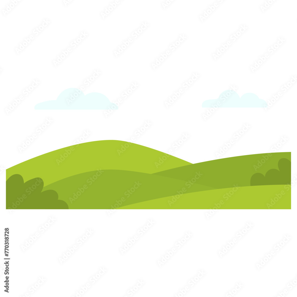 Fototapeta premium Green Field Cartoon