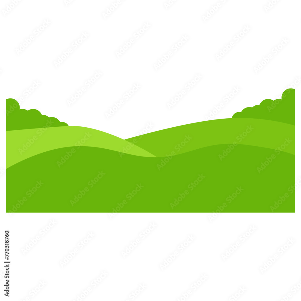 Obraz premium Green Field Cartoon