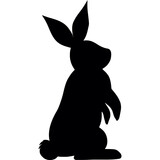 Rabbit silhouettes, Easter bunny icon set