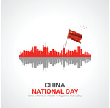 china national day. china national day creative ads design 1 Oct . vector, 3D illustration.