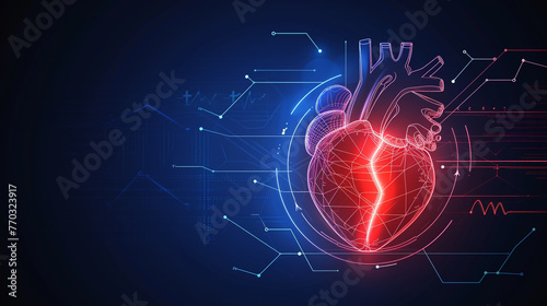 a modern computer background for a medical device in the heart