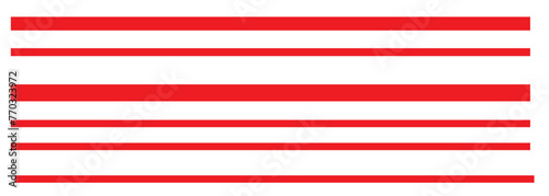 Straight line, stripe series from thin to thick