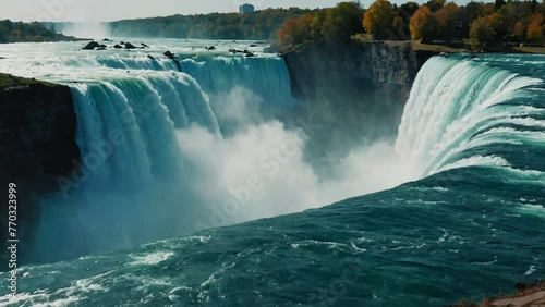 falls in winter, seamless looping 4k animation video background  photo