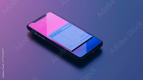A minimalist image of a digital check displayed on a sleek smartphone screen. 