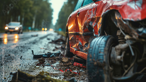 
Car accident, crashes injuries, and fatalities on the common road, car safety, and driver errors photo