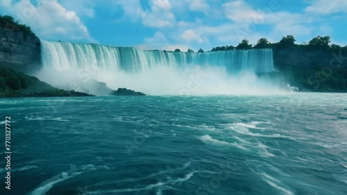 falls in the summer, seamless looping 4k animation video background  photo