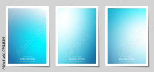 Gradient blurred backgrounds set with modern abstract light blue patterns graphic. Design template collection for cover and poster. Vector illustration