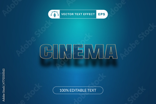 Editable cinema text effect font style