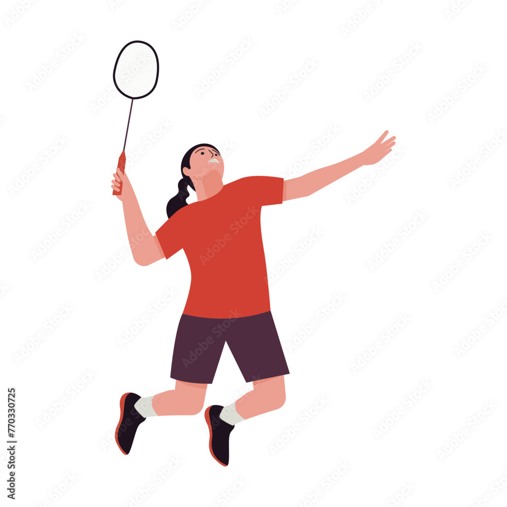 Badminton Player Illustration