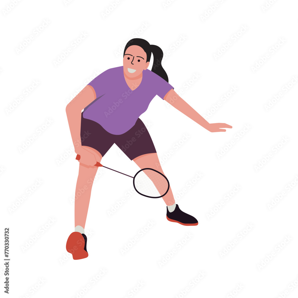 Obraz premium Badminton Player Illustration