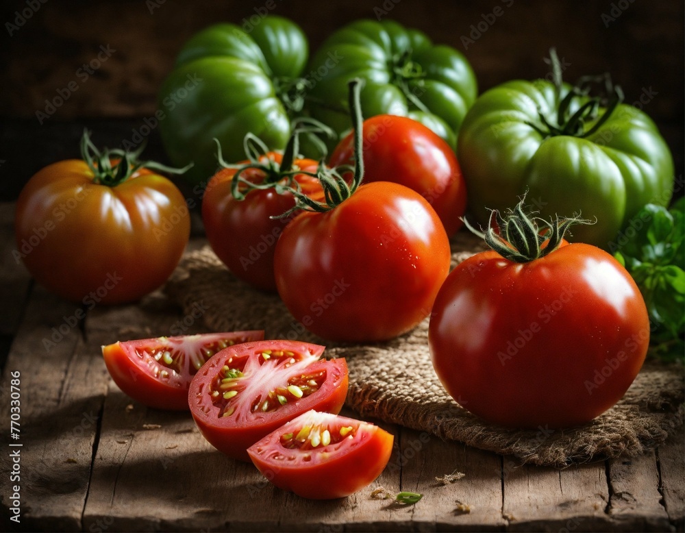 tomatoes on wooden table tomatoes on wooden table