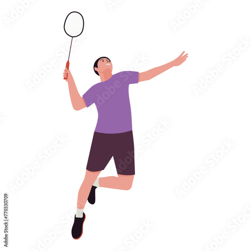 Badminton Player Illustration © Gisella
