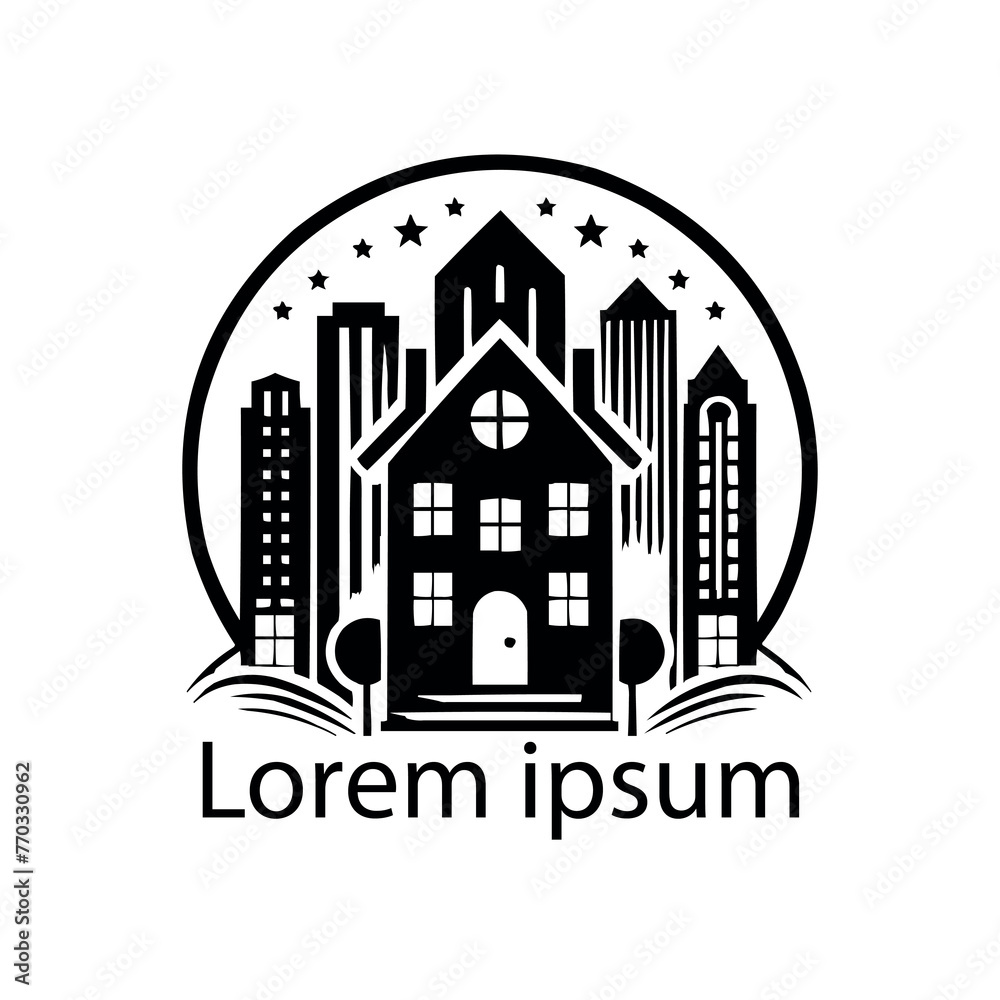 Naklejka premium A BLACK REAL ESTATE LOGO 