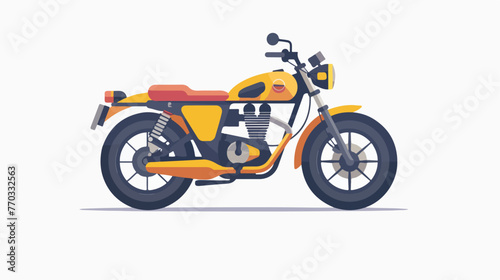 Flat motorcycle icon flat vector isolated on white background