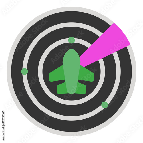Plane Radar icon in outline style