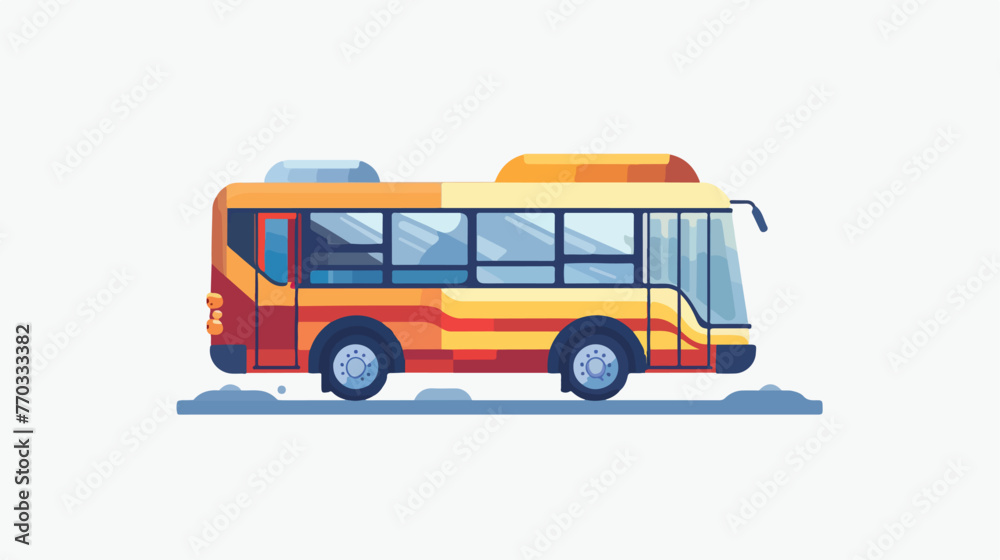 Flat vector icon transport School Bus symbol flat vector