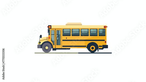 Flat vector icon transport School Bus symbol 