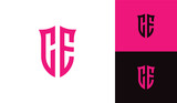 Letter CE shield initial esport logo design