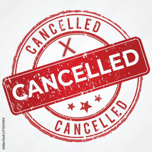 Cancelled stamp in Grunge Red Shade