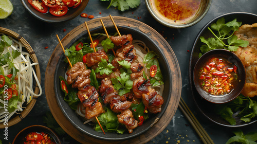 Vietnamese Delight: Smoky Bun Cha - Noodles & Charred Pork Bliss