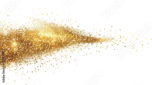 Golden glitter discharge isolated on transparent background