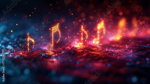 Music notes abstract musical background template