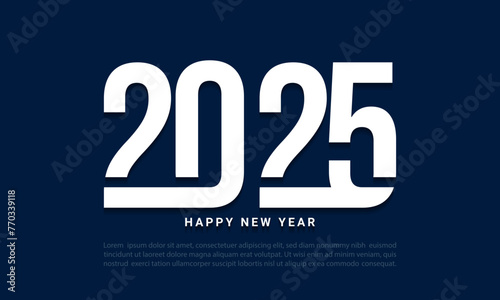 Simple and elegant 2025 new year eve holiday background design.