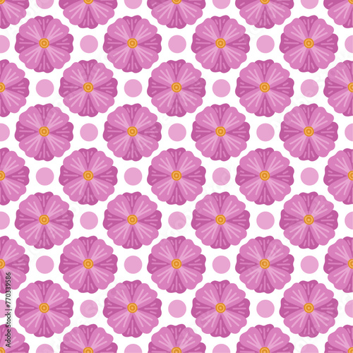 Flowers seamless pattern, nature minimalist hugge illustration