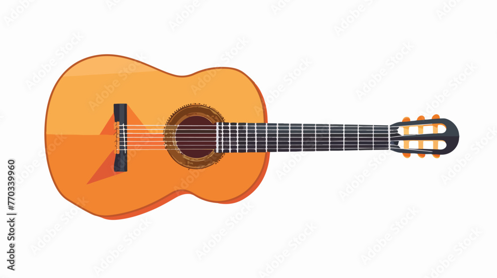 Guitar in retro style. Flat vector illustration. 