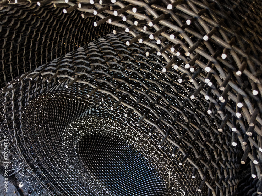 Metal wire mesh at a factory
