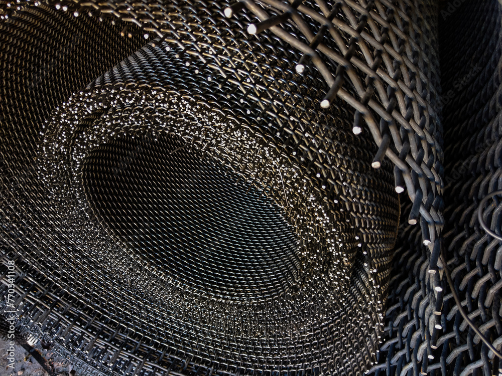 Metal wire mesh at a factory