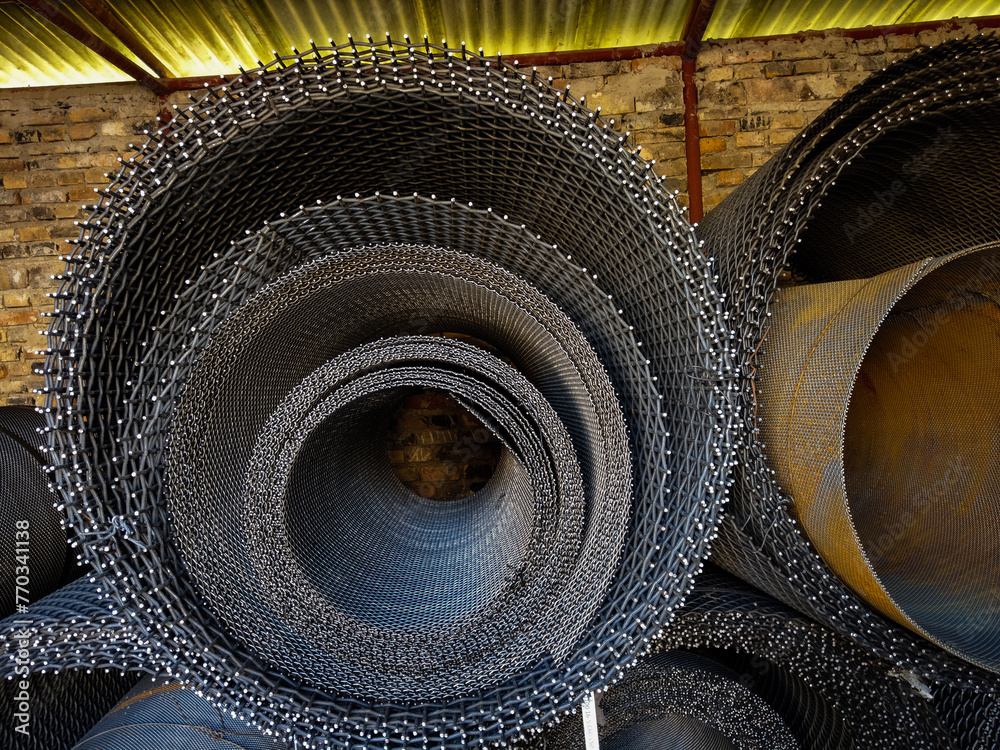 Metal wire mesh at a factory
