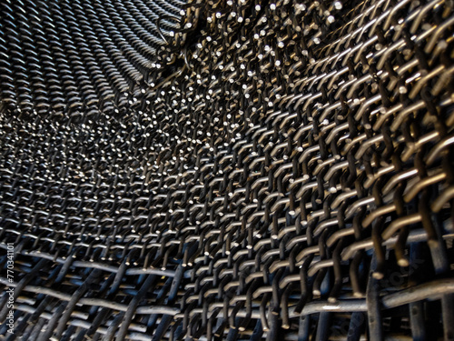 Obraz na płótnie Metal wire mesh at a factory w salonie