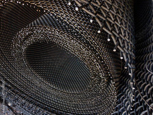 Obraz na płótnie Metal wire mesh at a factory w salonie