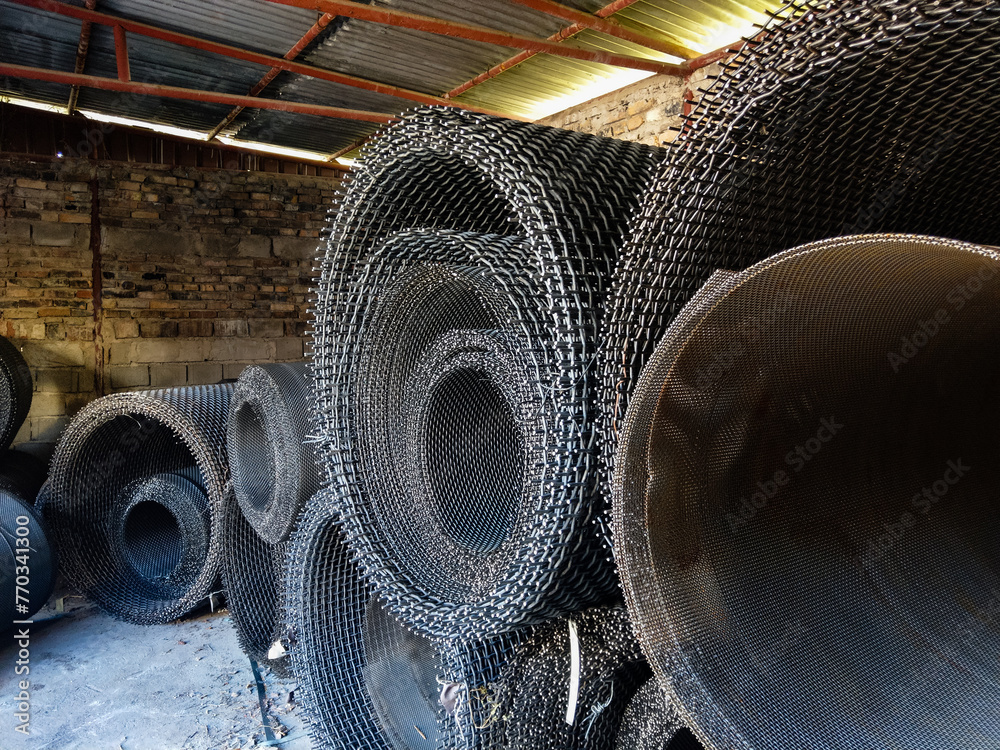 Metal wire mesh at a factory