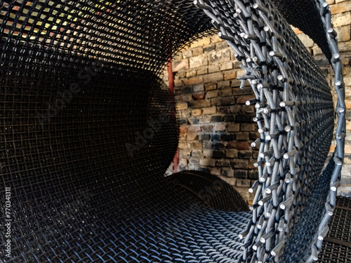 Obraz na płótnie Metal wire mesh at a factory w salonie