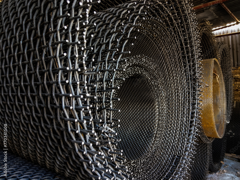 Metal wire mesh at a factory